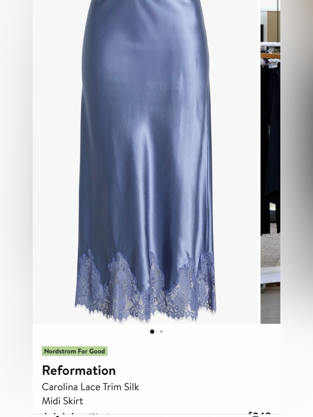 Reformation Caroline lace trim silk